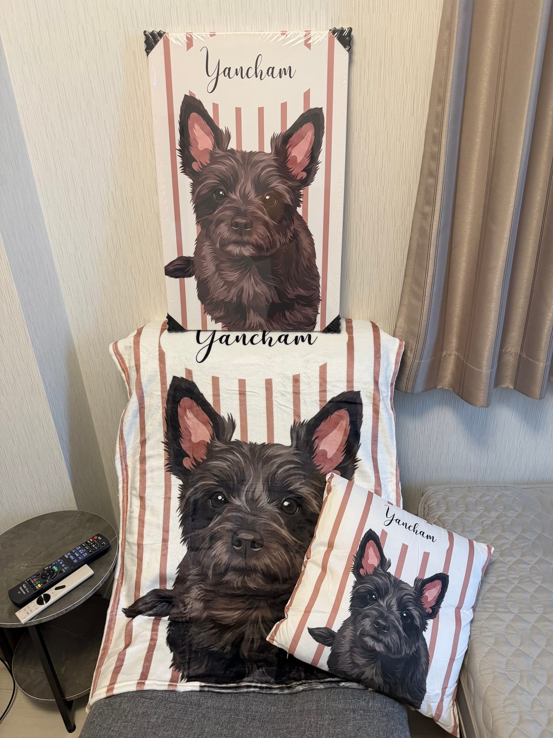Customer photo review of Petcanva©オーダーメイド ペット似顔絵【3点セット】