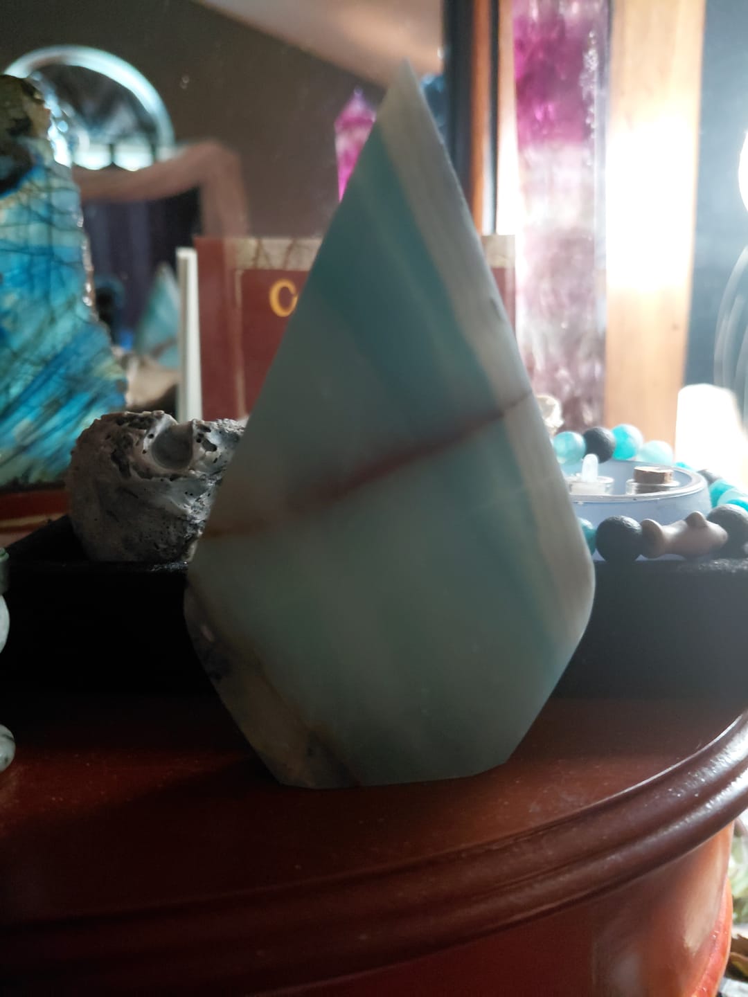 Customer photo review of Natural Crystal Blue Quartzite Teardrop