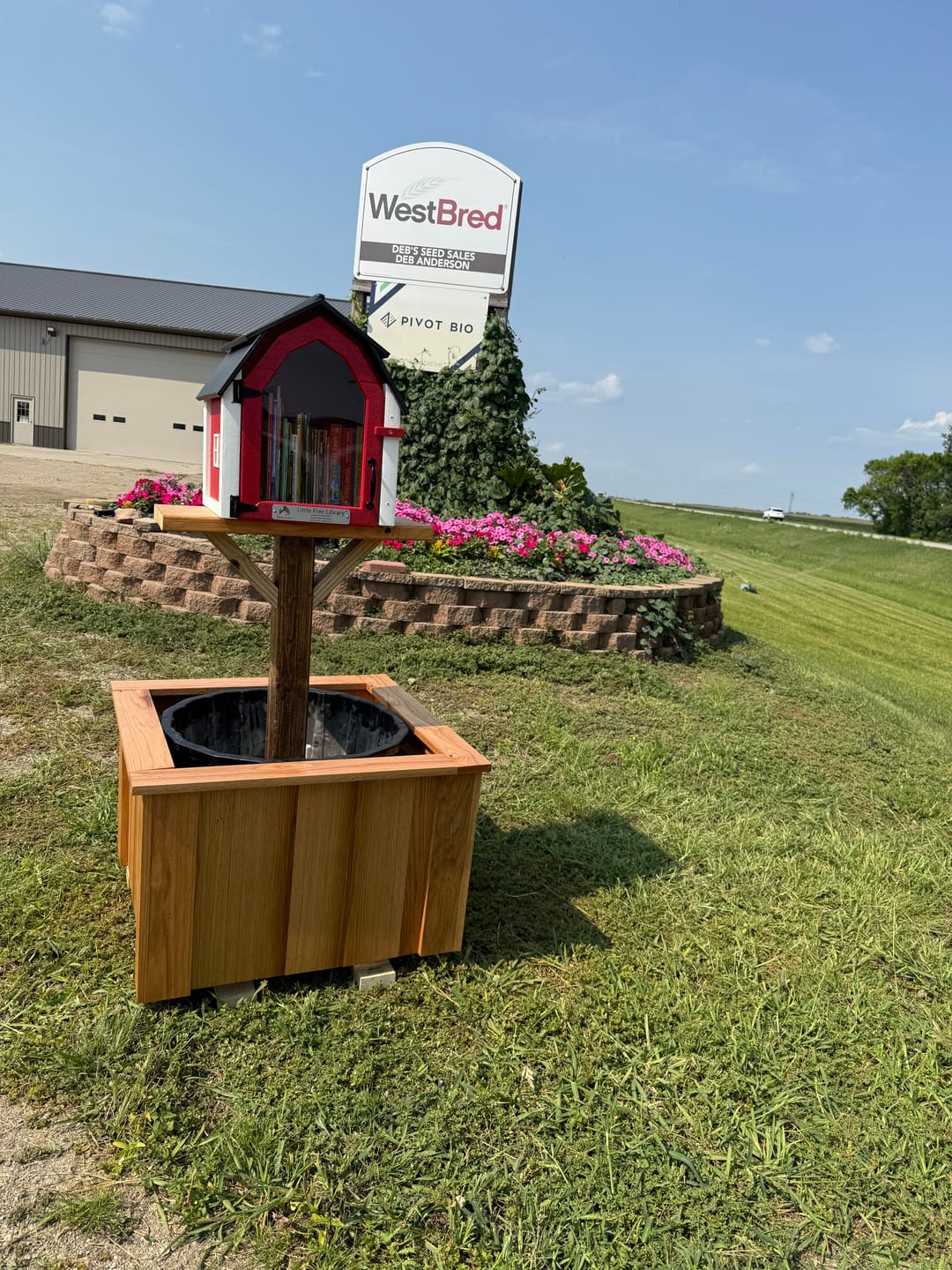 Customer photo review of Composite Barn Red Little Free Library