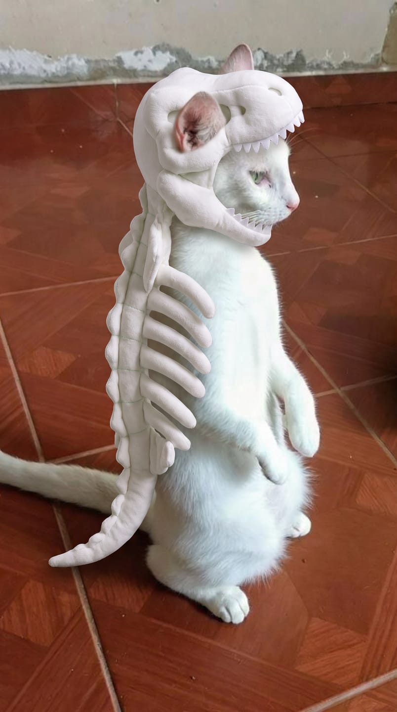 Customer photo review of Disfraz de Dinosaurio para Mascotas