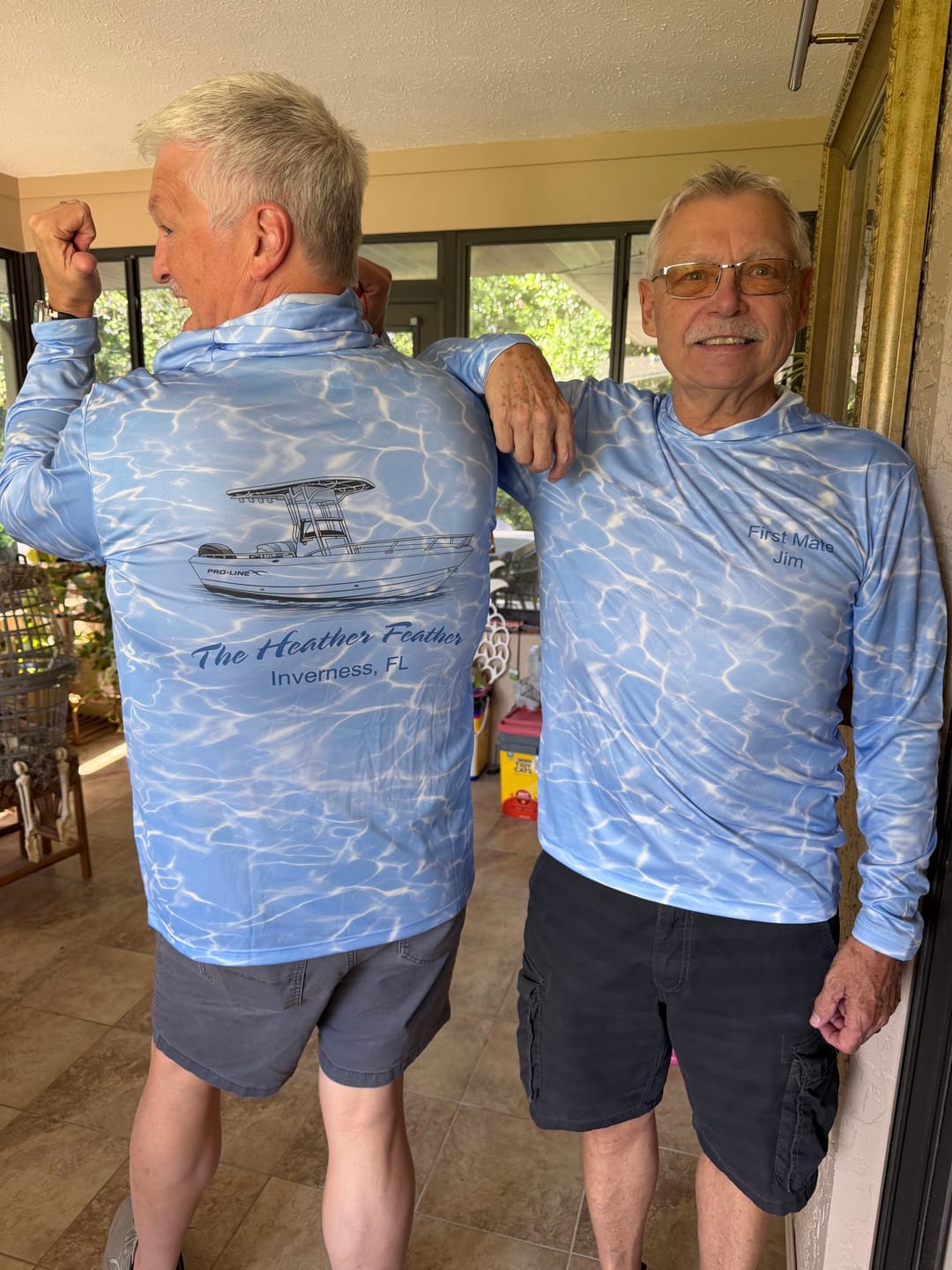 Customer photo review of Custom Water Camo UPF Hooded Shirt