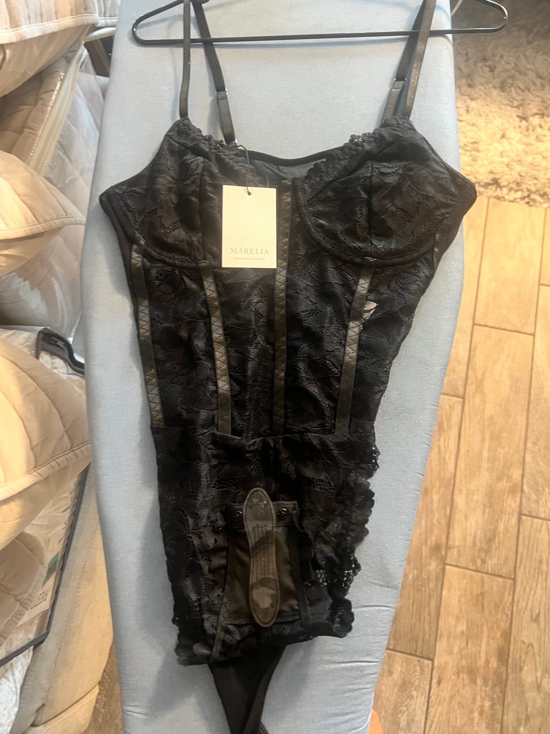 Customer photo review of Lace Corset Bodysuit With Underwired Cups