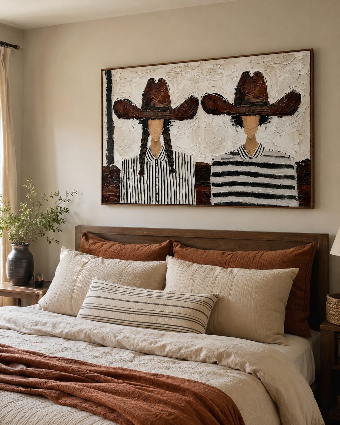 Customer photo review of Brown Hat Duo-Cowgirl Portrait Oil Painting