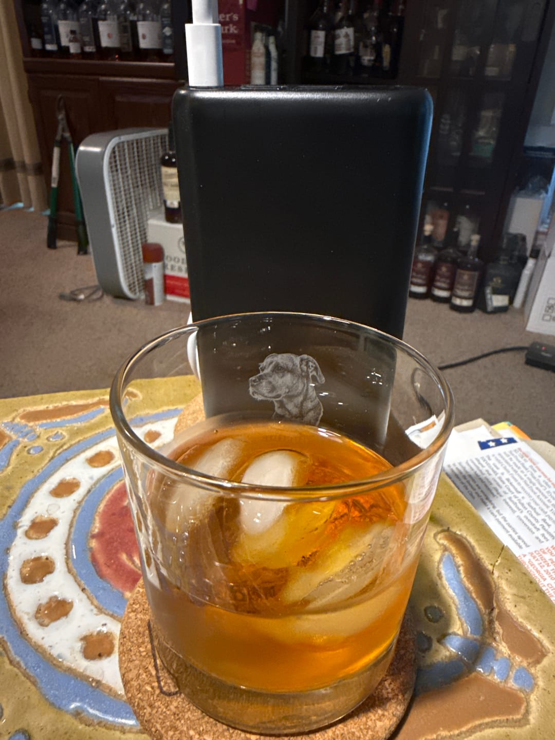 Customer photo review of Portrait Sketch - Personalized Whiskey Glass