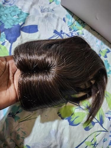 Customer photo review of Hair Toppers For Women Natural Black Human Hair Hairpiece #1B