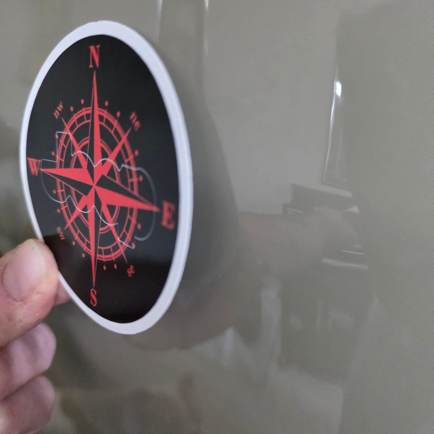 Customer photo review of Compass Steering Wheel Decal for Jeep