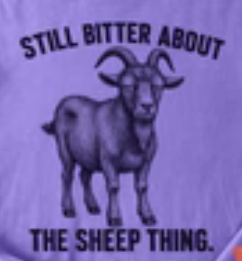 Customer photo review of Still Bitter About the Sheep Thing Premium T-shirt