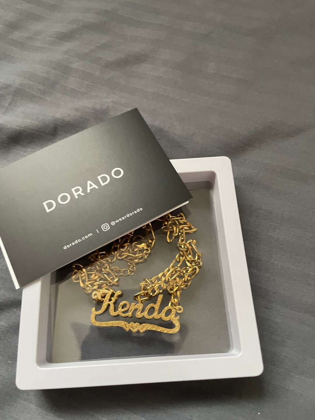 Customer photo review of Diamond Cut Heart Name Necklace