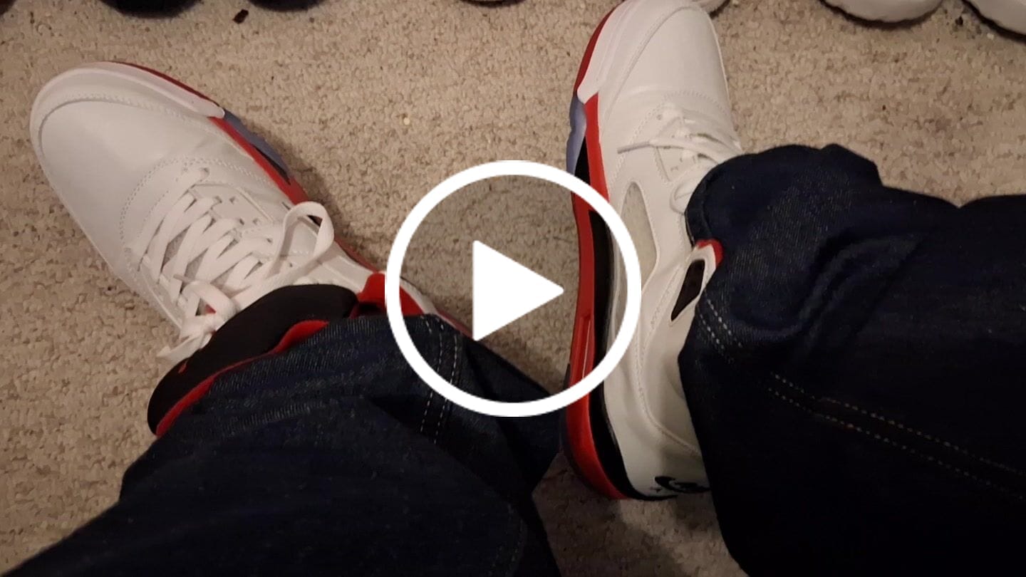 Customer video review of Jordan 5 "Fire Red - Black Tongue (2025)"