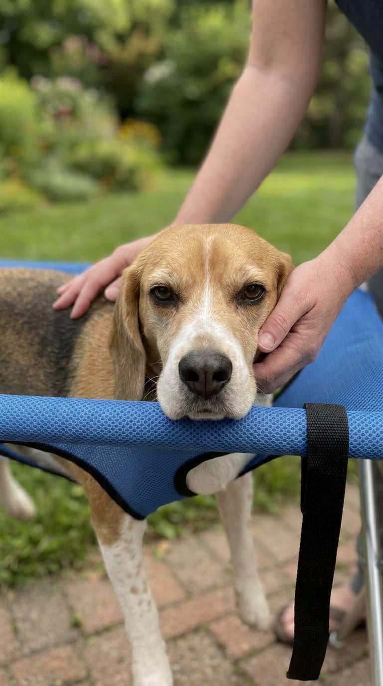 Customer photo review of Mufflo Grooming Hammock