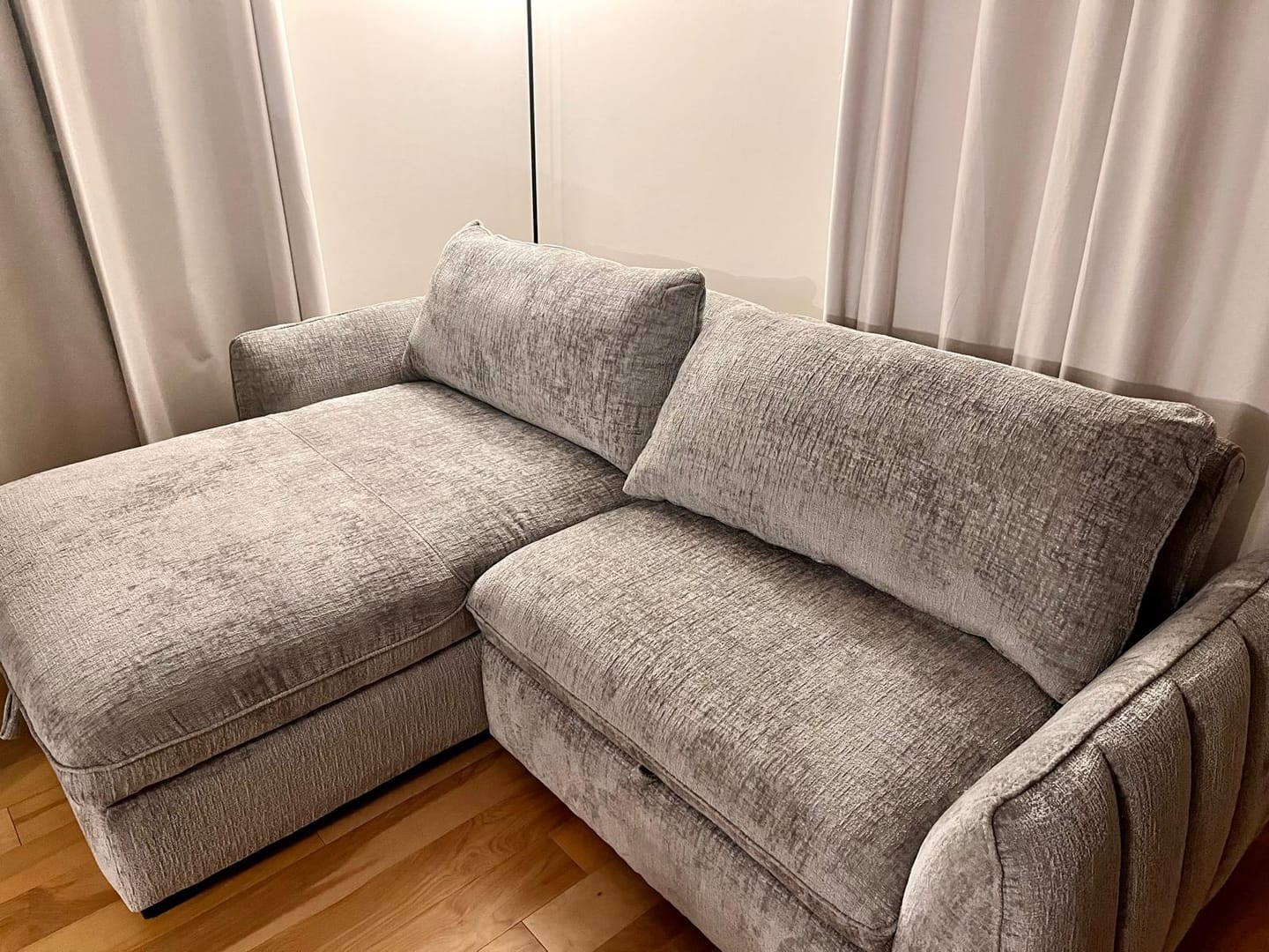 Customer photo review of LÉANDRE - Sofa lit 94" gris
