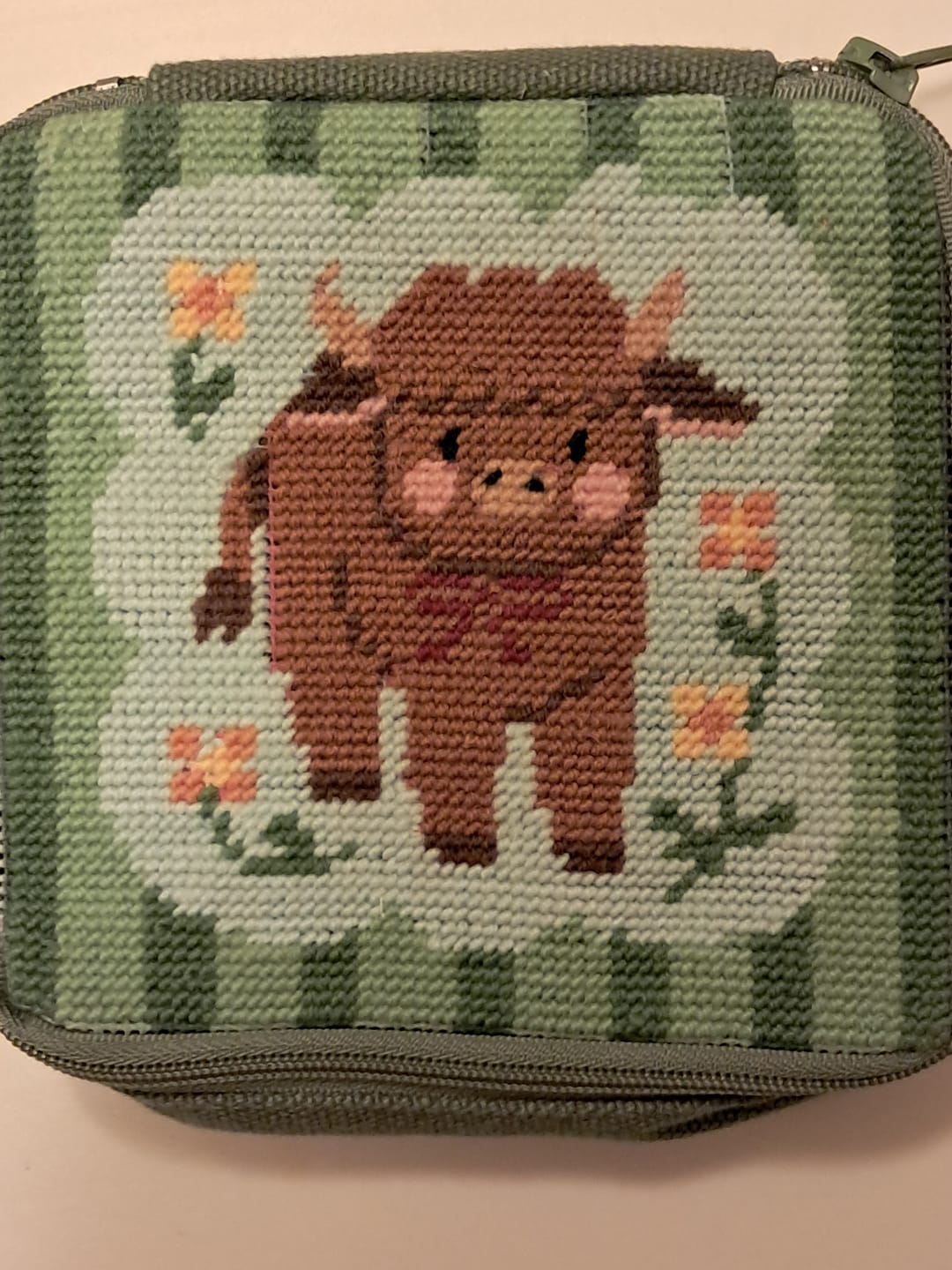 Customer photo review of Patchwork Party - Needlepoint Pouch Kit