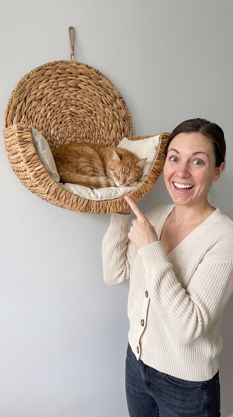 Customer photo review of Pawrelia™ Handwoven Cat Bed