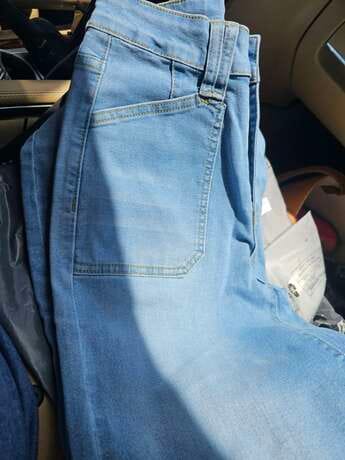Customer photo review of Women's Wide Leg Denim Jeans