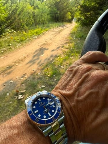 Customer photo review of Submariner 41mm Steel Yellow Gold Blue Dial Mens Watch 126613