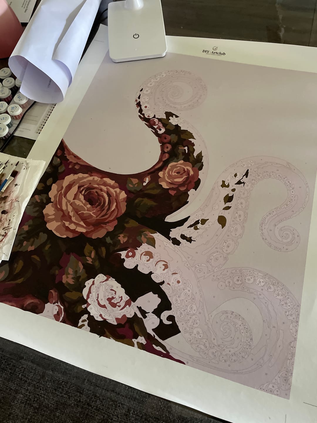 Customer photo review of The Blooming Kraken | Paint by Number