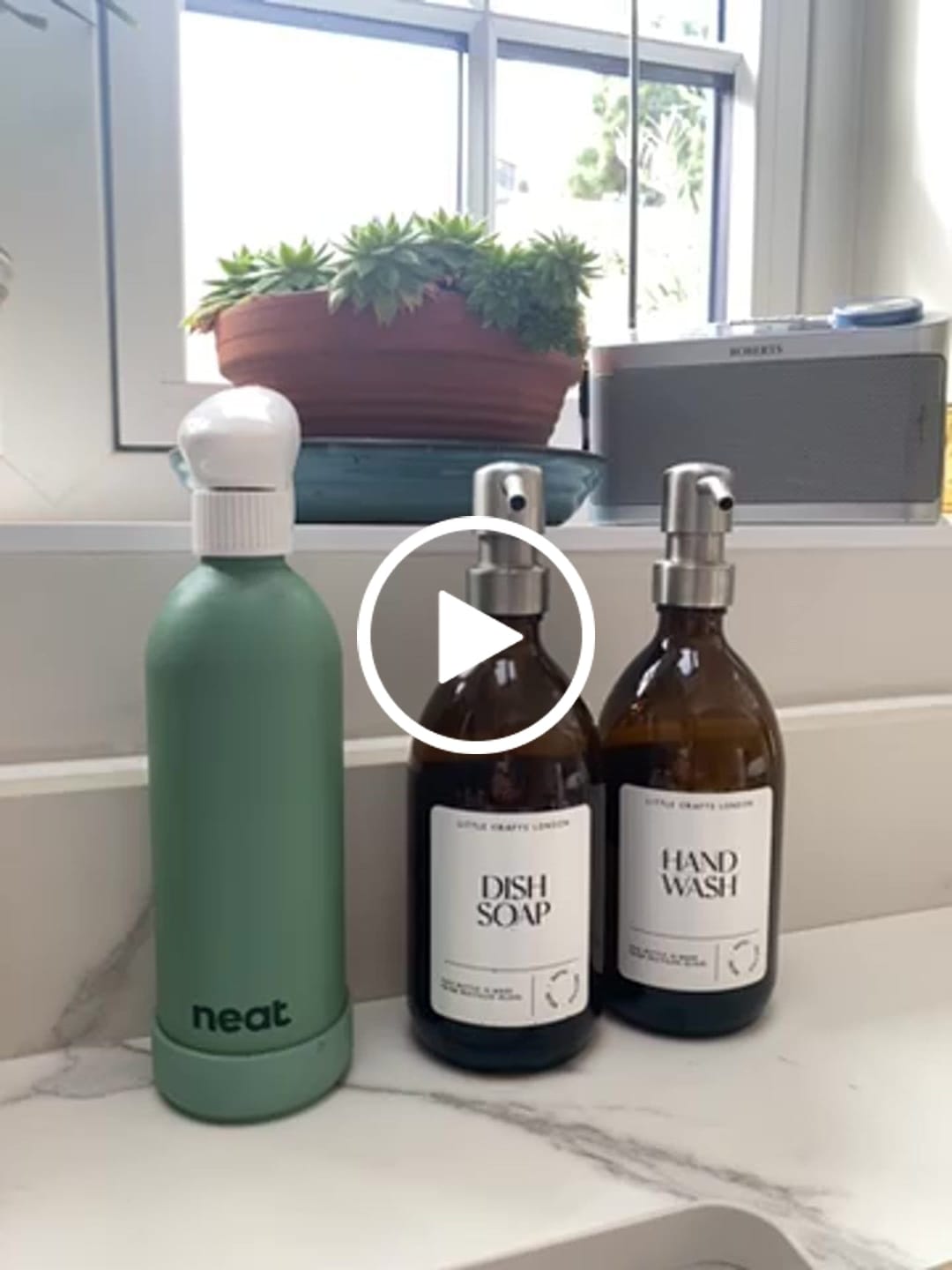 Customer video review of 500ml Amber Glass Bottle with Metal Pump White Label
