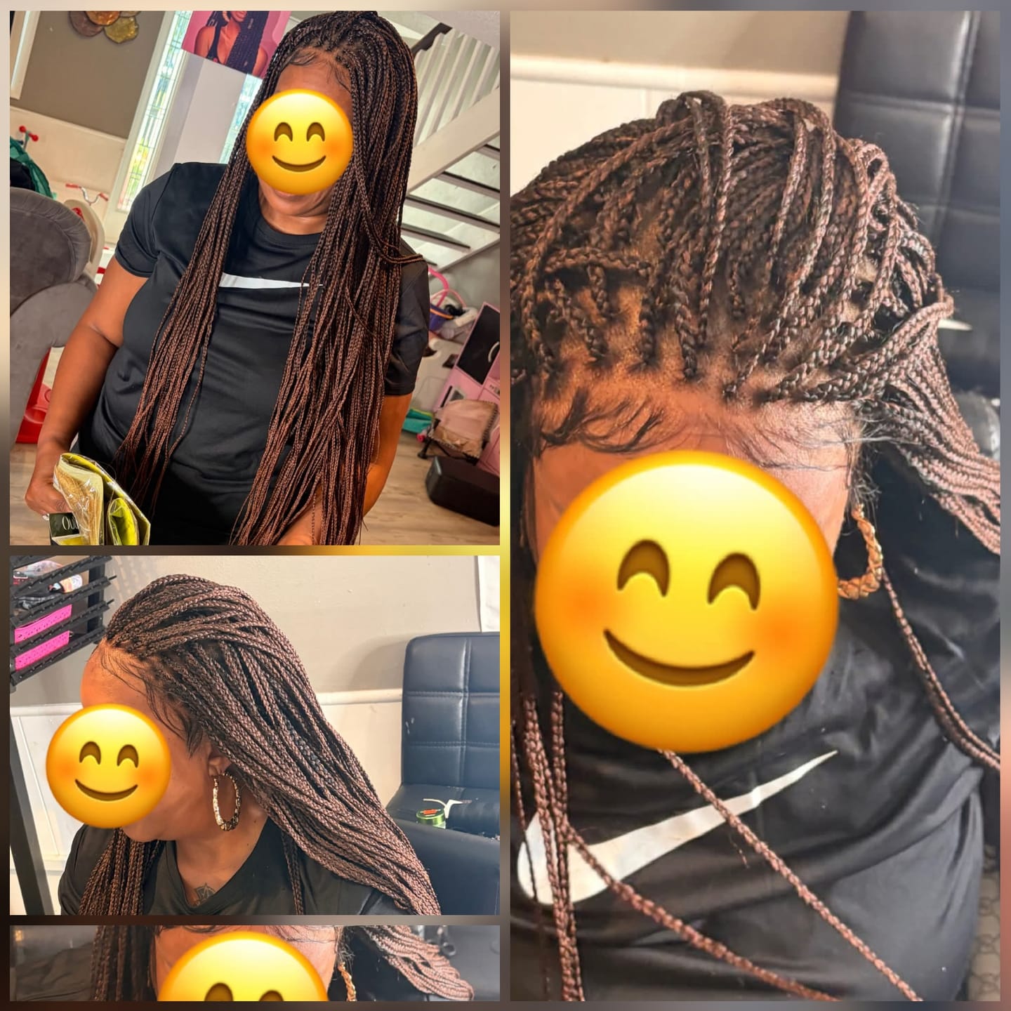 Customer photo review of Micro Box Knotless Braided Wig 36" 200 Strands