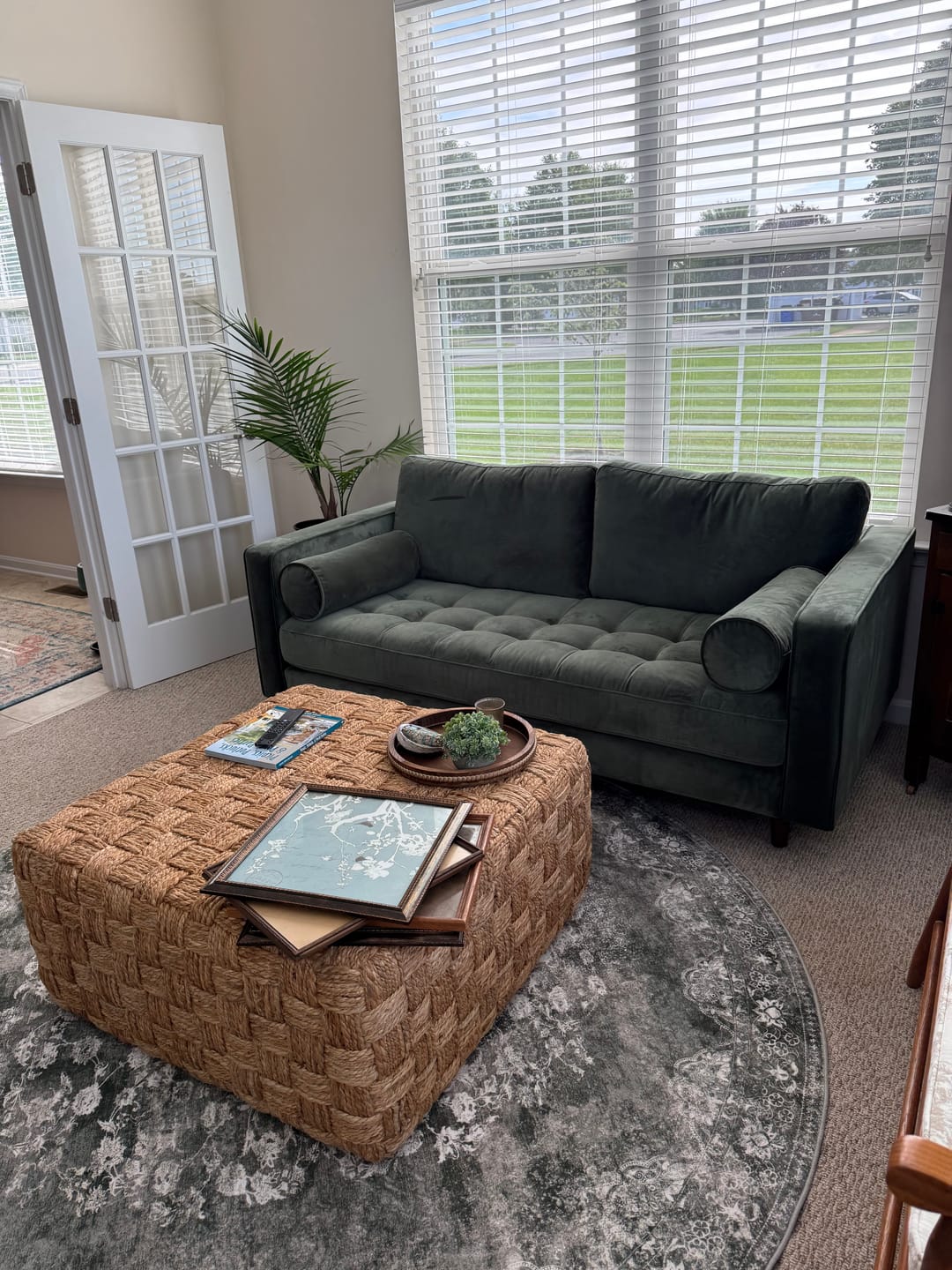 Customer photo review of Antique Distressed Medallion Area Rug