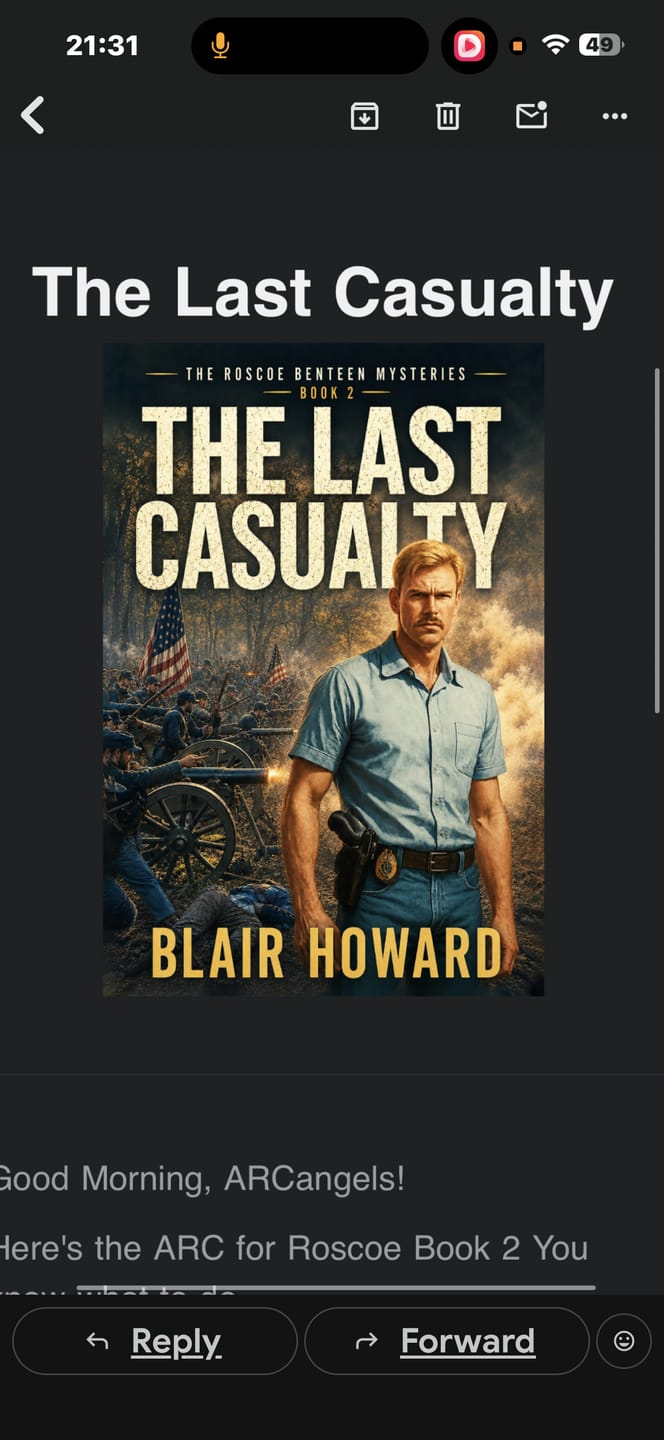 Customer photo review of The Last Casualty: The Roscoe Benteen Mysteries Book 2