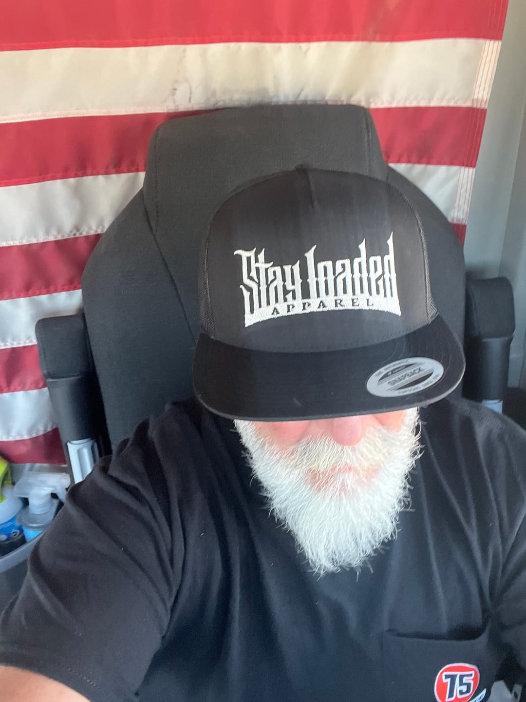 Customer photo review of Lowrider Black/Silver Mesh Trucker Hat
