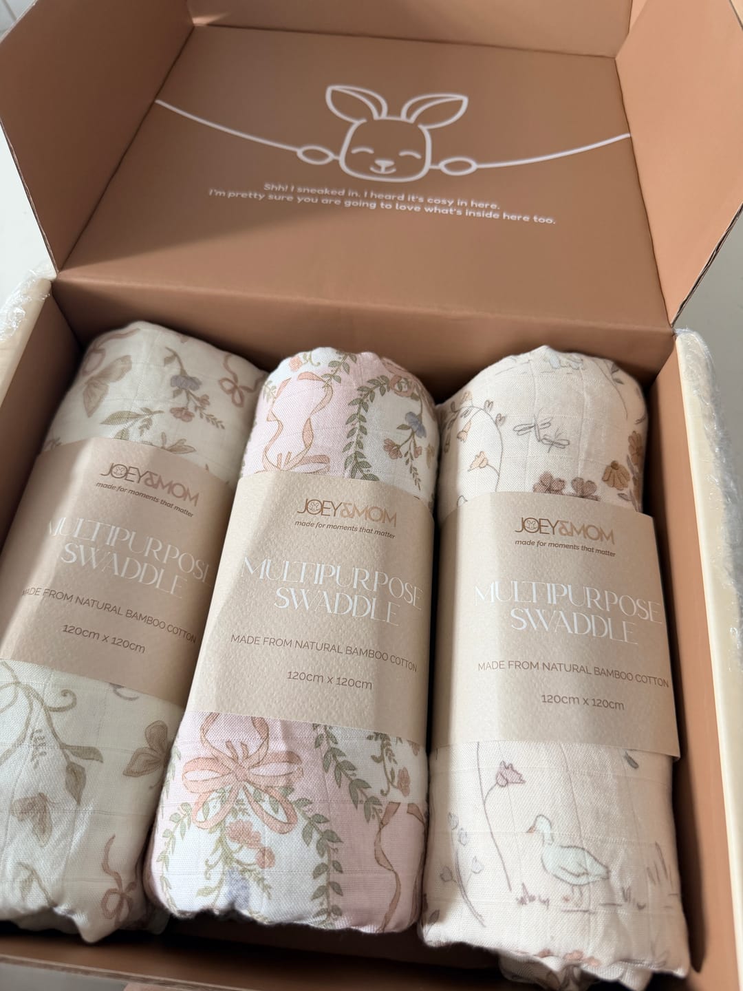 Customer photo review of Organic Bamboo Muslin Swaddle