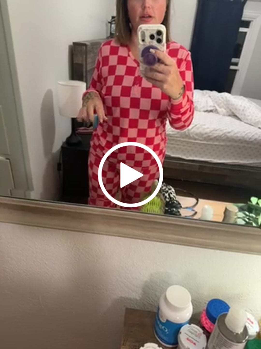 Customer video review of Women’s Bamboo Two Piece Set in Bubble Gum Checkered