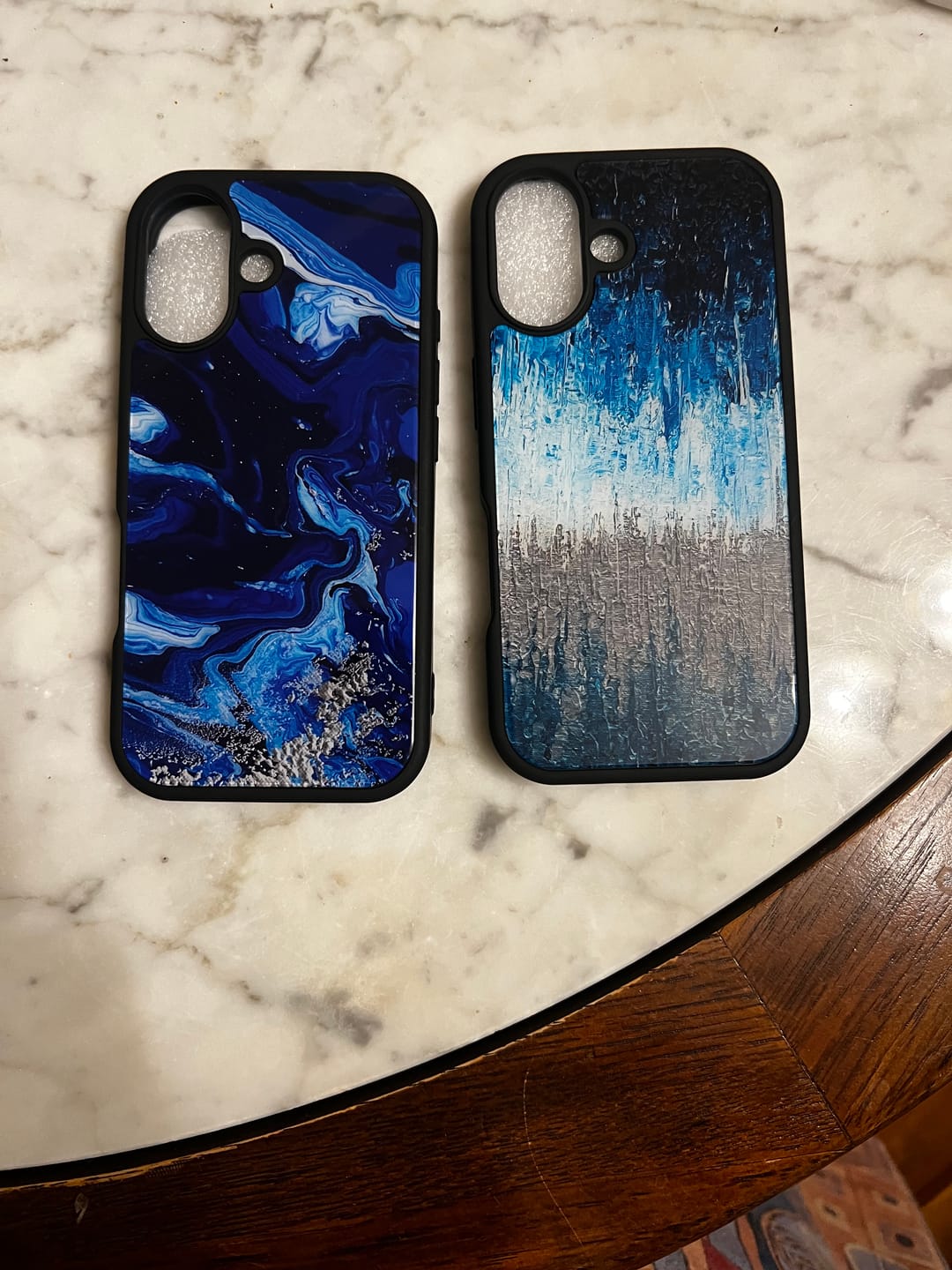 Customer photo review of Navy Blue Designer iPhone 17 Case – Mystic Waters | MagSafe