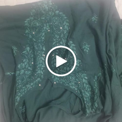 Customer video review of Bottle Green 2 piece Rayon Mukaish set