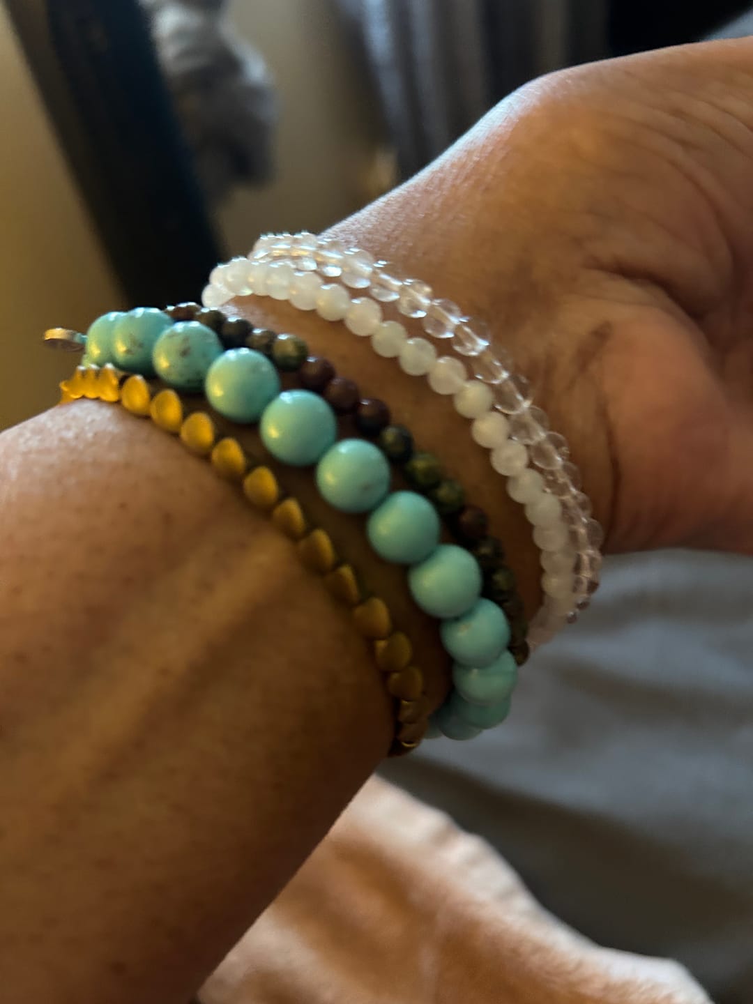 Customer photo review of March Birthstones Bracelet Pack