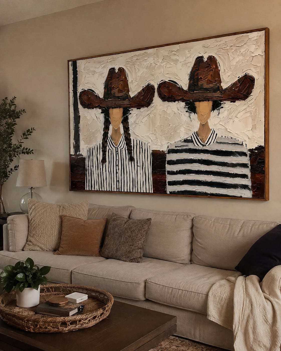 Customer photo review of Brown Hat Duo-Cowgirl Portrait Oil Painting