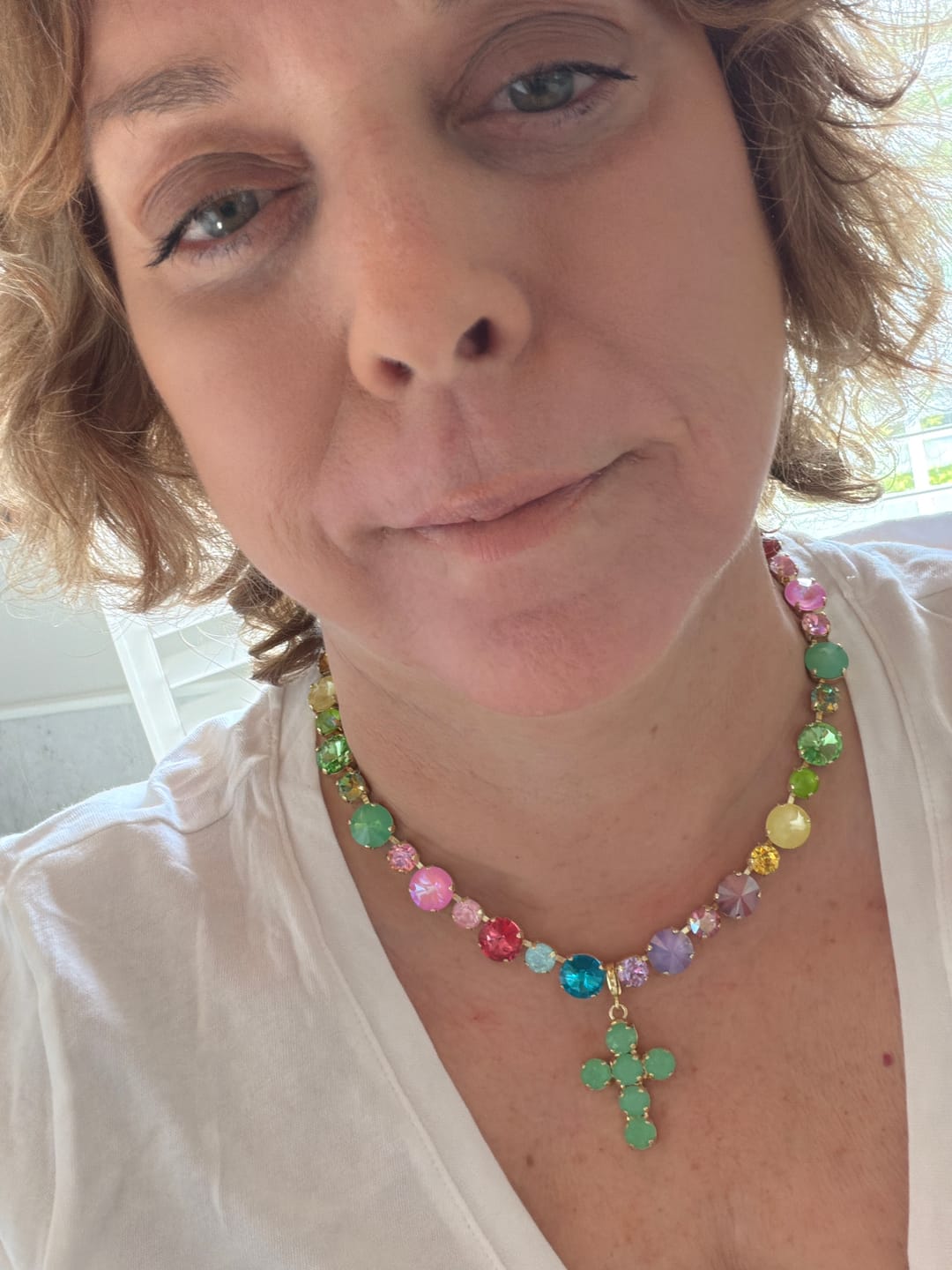 Customer photo review of Mini Cross Charms in Green