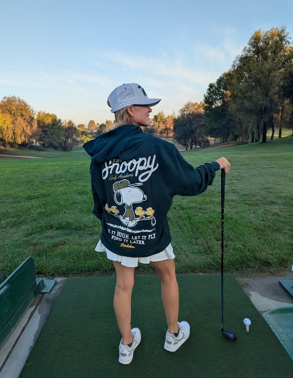 Customer photo review of Peanuts Snoopy Golf Academy Hoodie Green