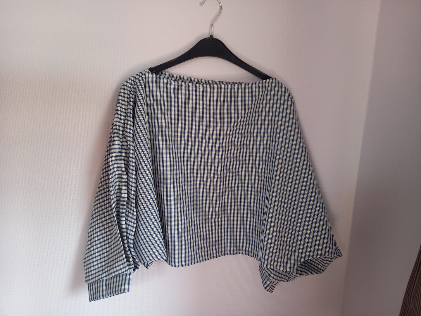 Customer photo review of CINDY CHECK BLOUSE - BLUE