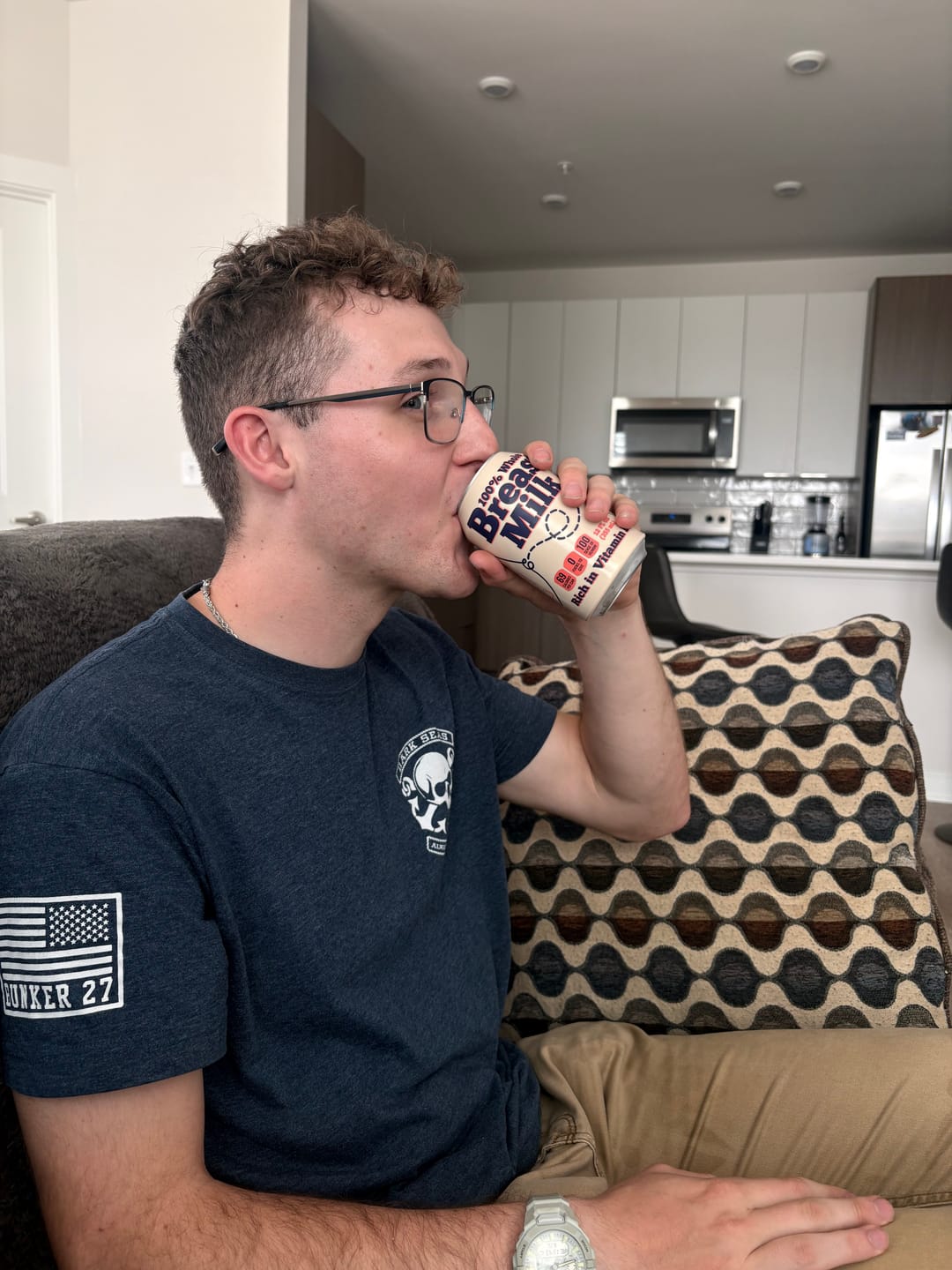 Customer photo review of Breast Milk Beersy Silicone Sleeve Hide-a-Beer Can Cooler