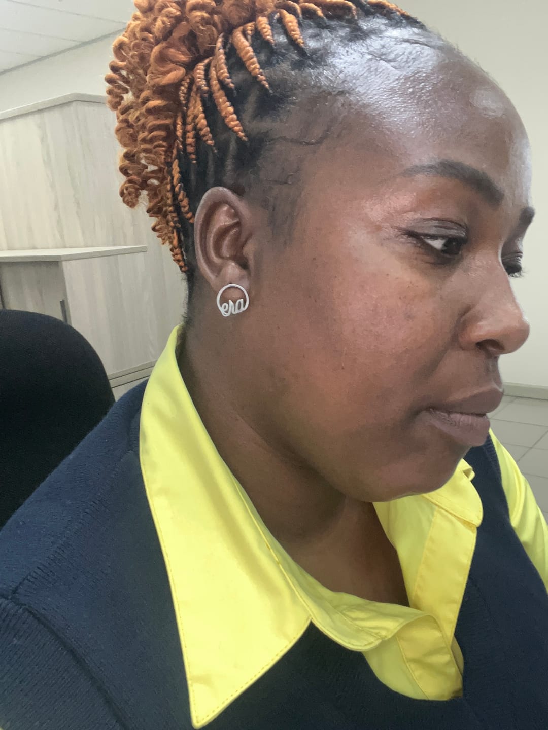 Customer photo review of Gold Era Logo Studs