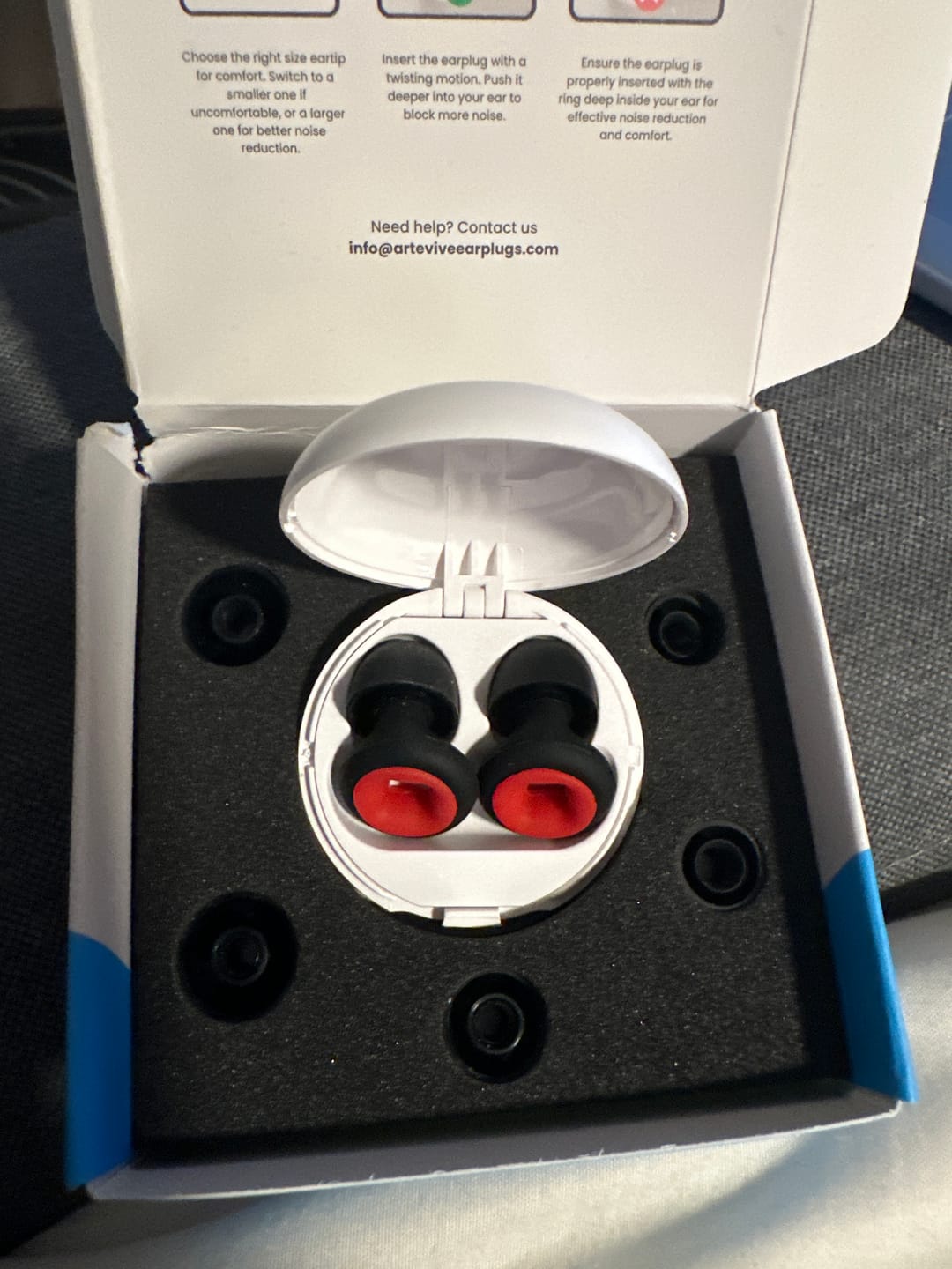 Customer photo review of 1 + 1 Set FREE - Moto Earplugs, - 27 dB