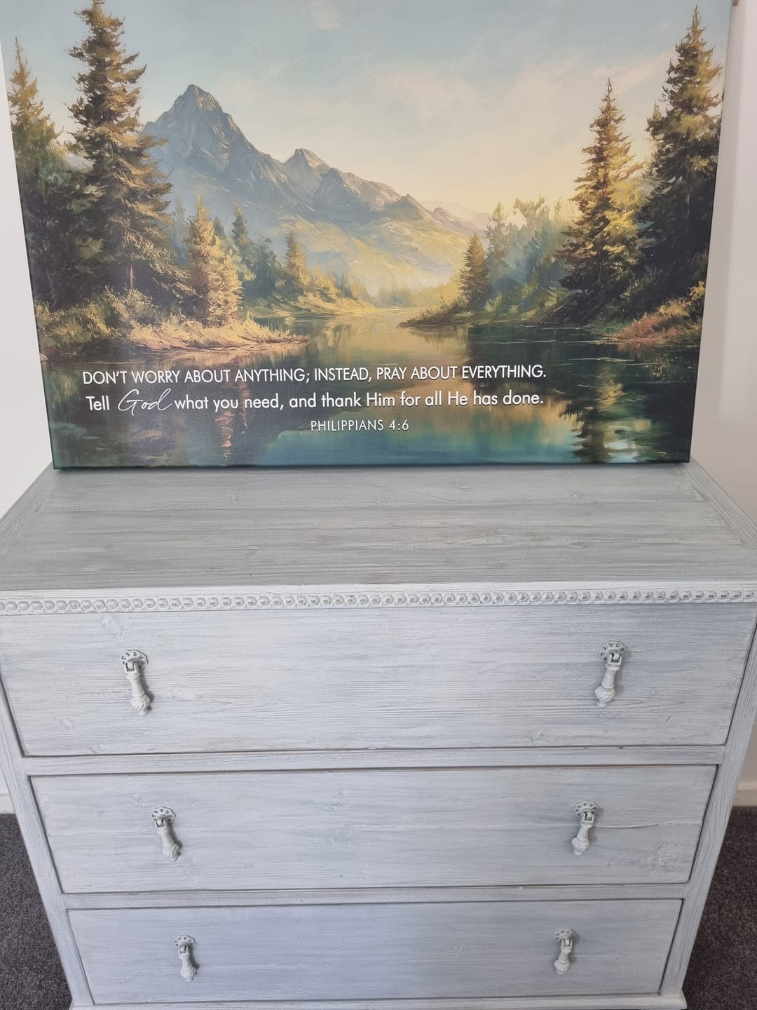 Customer photo review of Don't Worry, Pray About Everything – Philippians 4:6 Wall Art Canvas