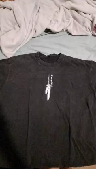 Customer photo review of Shinazugawa Sanemi Demon Slayer Tshirt
