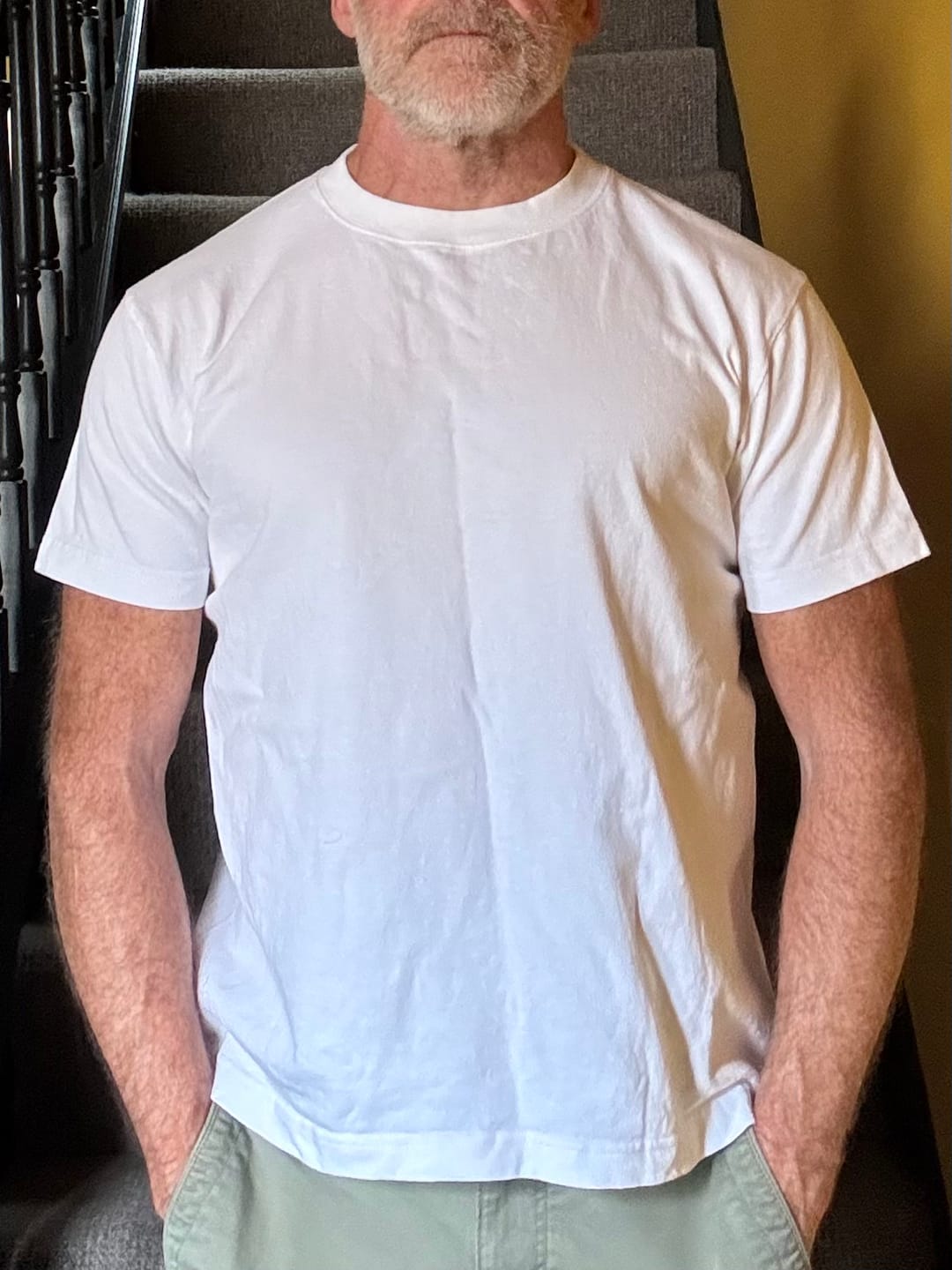 Customer photo review of Loopwheel Tubular Slub Cotton Pocket T-Shirt - Vintage Black