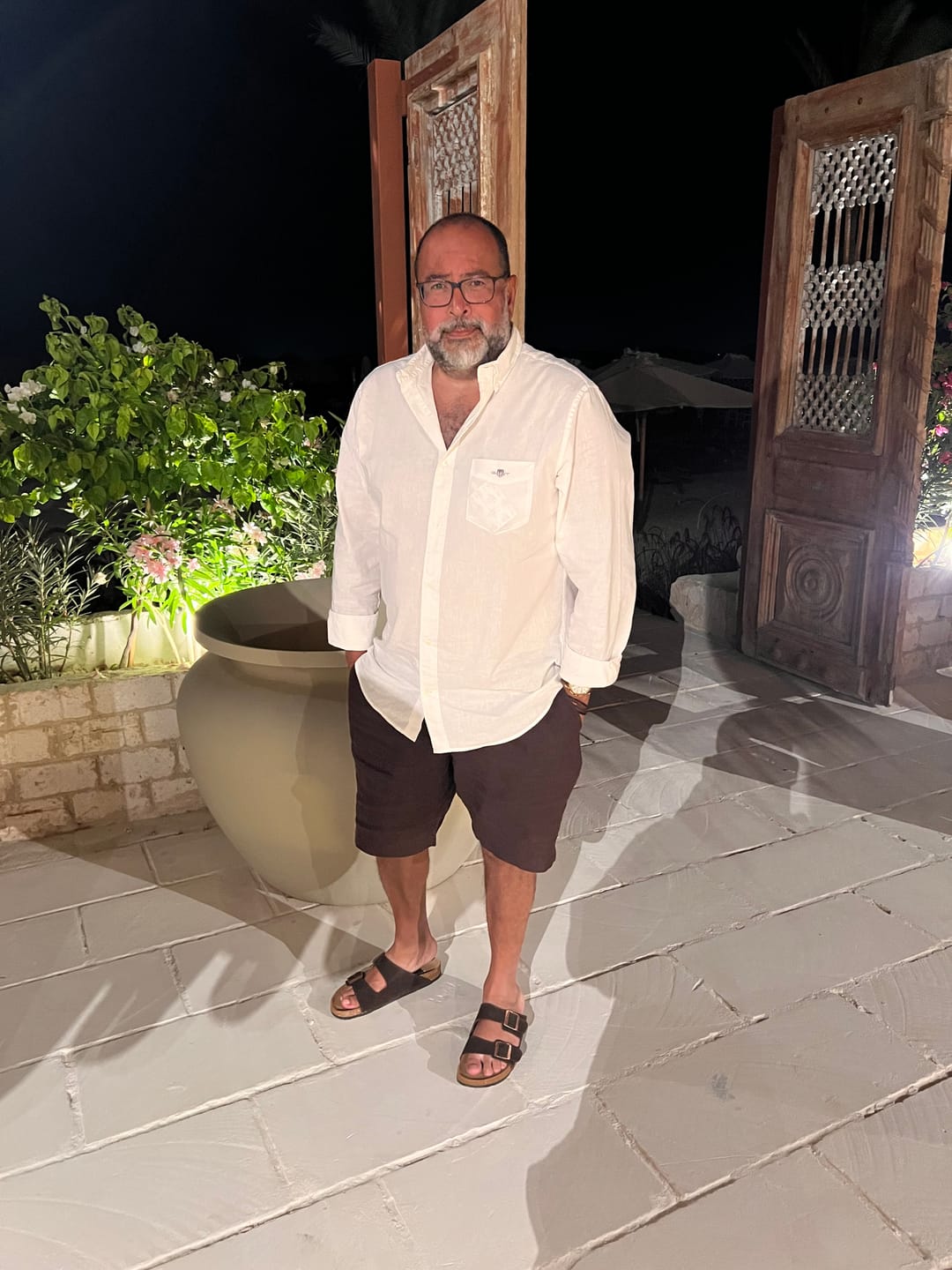 Customer photo review of Men`s White Linen Short