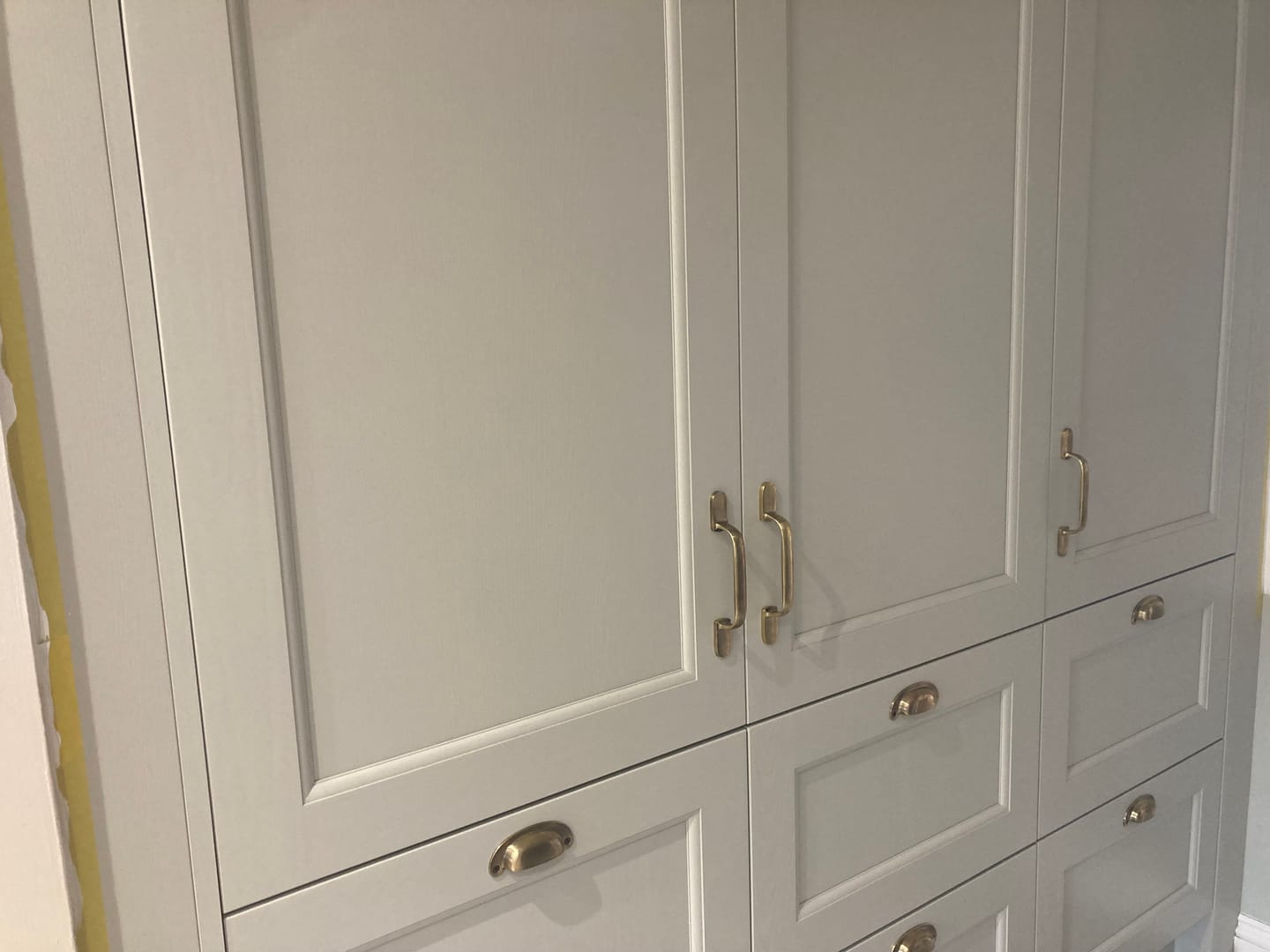 Customer photo review of Light Aged Brass Cupboard Handles