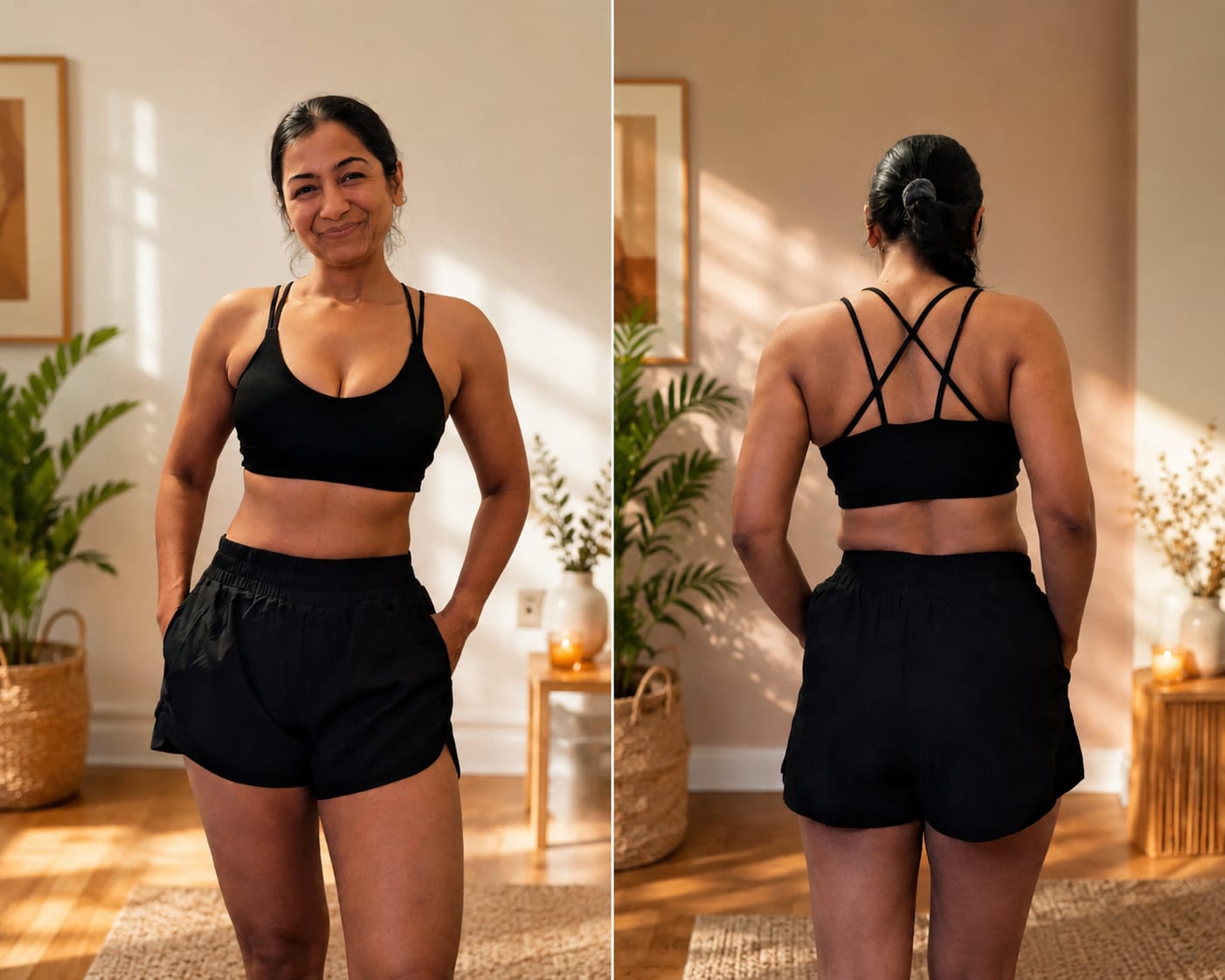 Customer photo review of The Nova Sports Bra Shorts 2-Piece Set