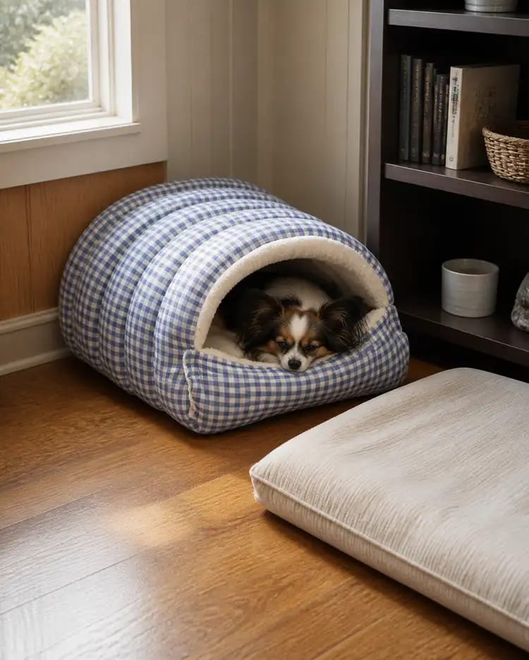 Customer photo review of Cozy Cave Pet Bed for Security & Warmth