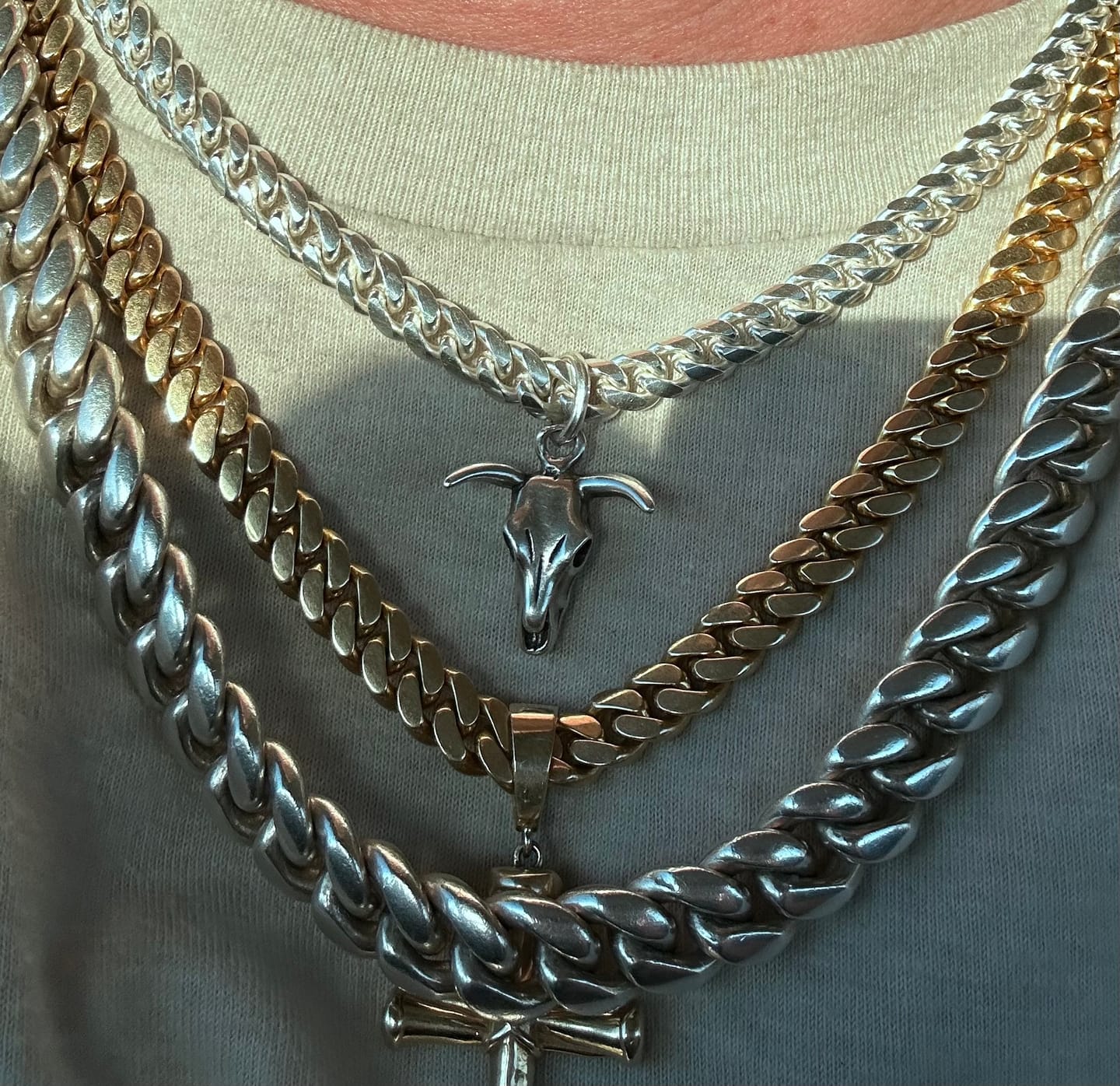 Customer photo review of Miami Cuban Sleek Lock Necklace