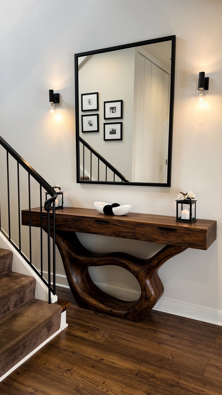 Customer photo review of Sculpted Aperture Console With Triple Drawers