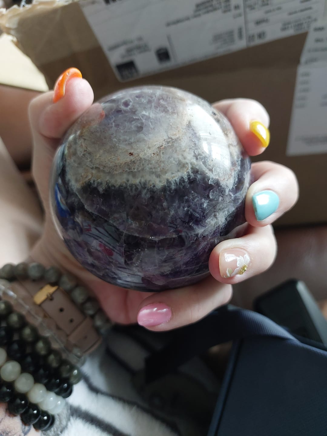 Customer photo review of Amethyst Large Sphere