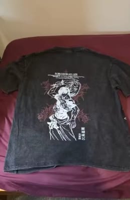 Customer photo review of Shinazugawa Sanemi Demon Slayer Tshirt