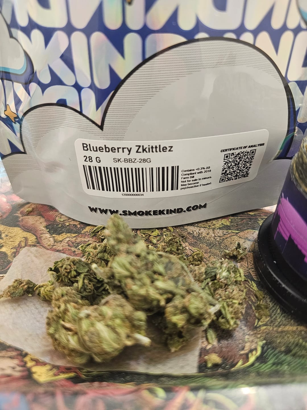 Customer photo review of Blueberry Zkittlez - 28 Grams - Indica