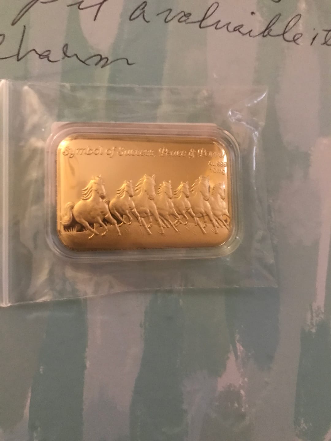 Customer photo review of 24K Yellow Gold Year of the Fire Horse (99.99% Gold Purity) Essential Seven Horse
